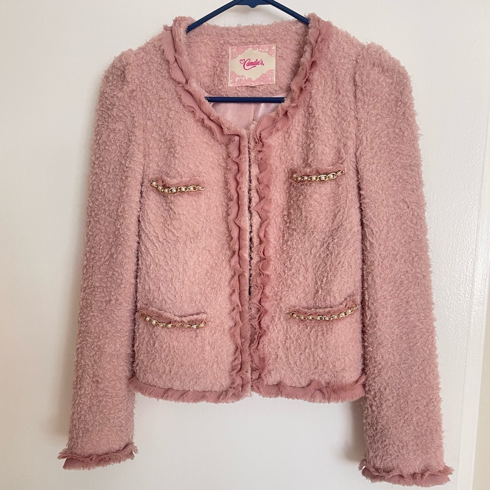 Candie's Pink Textured Blazer - Picture 5 of 5